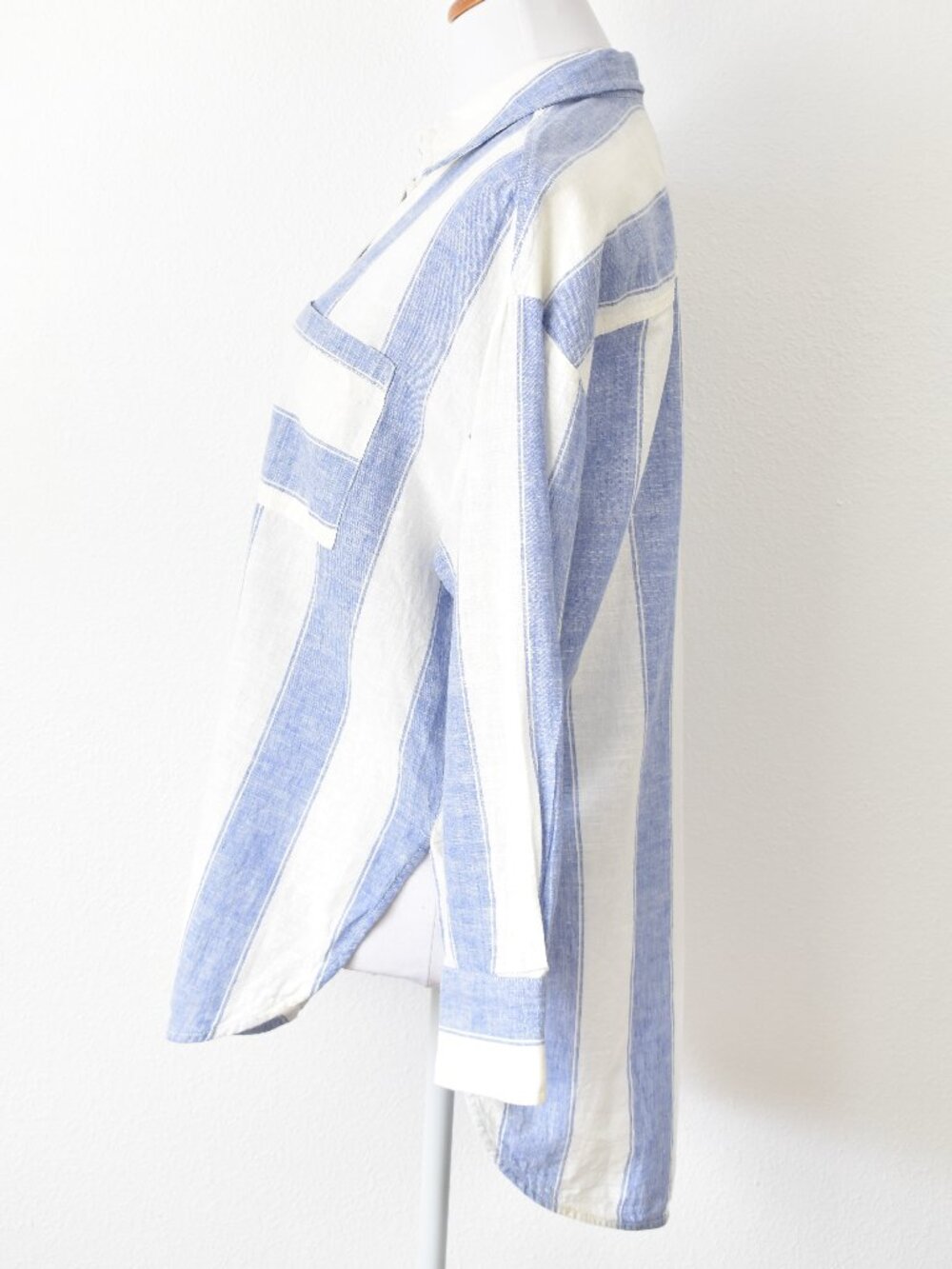 Maeve Anthropologie Bennet Linen Button Front Stripe Top - S - Picture 6 of 10